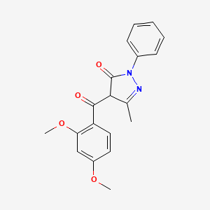 molecular formula C19H18N2O4 B2856422 4-(2,4-dimethoxybenzoyl)-3-methyl-1-phenyl-1H-pyrazol-5(4H)-one CAS No. 1021108-05-3