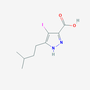 molecular formula C9H13IN2O2 B2856427 4-iodo-3-isopentyl-1H-pyrazole-5-carboxylic acid CAS No. 1491130-69-8