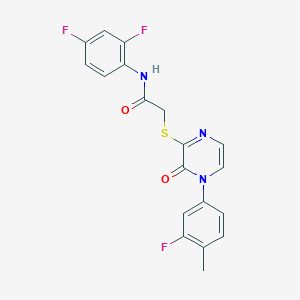 N-(2,4-difluorophenyl)-2-[4-(3-fluoro-4-methylphenyl)-3-oxopyrazin-2-yl]sulfanylacetamide