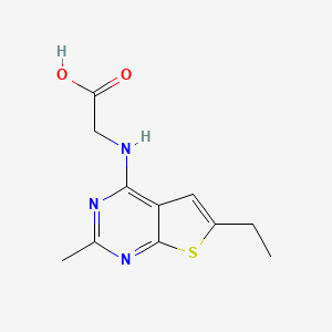 molecular formula C11H13N3O2S B2856437 (6-Ethyl-2-methyl-thieno[2,3-d]pyrimidin-4-ylamino)-acetic acid CAS No. 848280-81-9