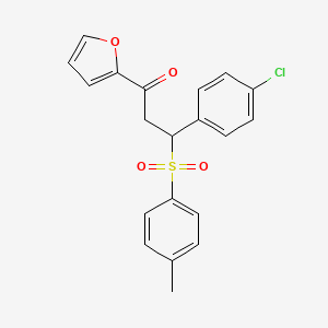 3-(4-Chlorophenyl)-1-(furan-2-yl)-3-[(4-methylphenyl)sulfonyl]propan-1-one