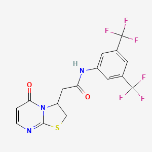 N-(3,5-bis(trifluoromethyl)phenyl)-2-(5-oxo-3,5-dihydro-2H-thiazolo[3,2-a]pyrimidin-3-yl)acetamide