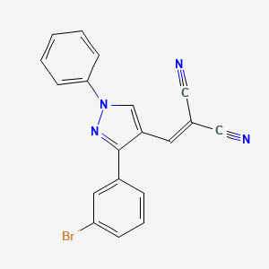 2-[[3-(3-Bromophenyl)-1-phenylpyrazol-4-yl]methylidene]propanedinitrile
