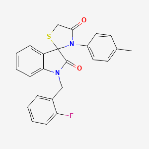 1-[(2-Fluorophenyl)methyl]-3'-(4-methylphenyl)-1,2-dihydrospiro[indole-3,2'-[1,3]thiazolidine]-2,4'-dione