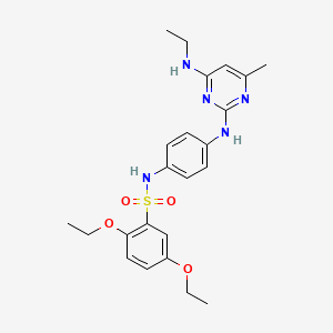 molecular formula C23H29N5O4S B2856455 2,5-diethoxy-N-(4-((4-(ethylamino)-6-methylpyrimidin-2-yl)amino)phenyl)benzenesulfonamide CAS No. 923194-31-4
