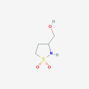 molecular formula C4H9NO3S B2856456 3-(Hydroxymethyl)isothiazolidine 1,1-dioxide CAS No. 67838-56-6