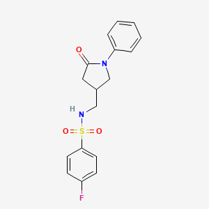 4-fluoro-N-((5-oxo-1-phenylpyrrolidin-3-yl)methyl)benzenesulfonamide