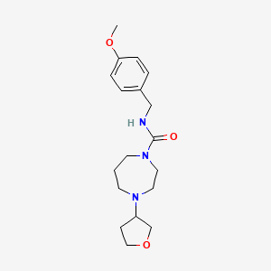 molecular formula C18H27N3O3 B2856463 N-(4-甲氧基苄基)-4-(四氢呋喃-3-基)-1,4-二氮杂环戊烷-1-甲酰胺 CAS No. 2309733-93-3