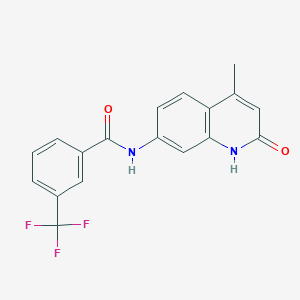 molecular formula C18H13F3N2O2 B2856475 N-(4-甲基-2-氧代-1H-喹啉-7-基)-3-(三氟甲基)苯甲酰胺 CAS No. 1251667-89-6