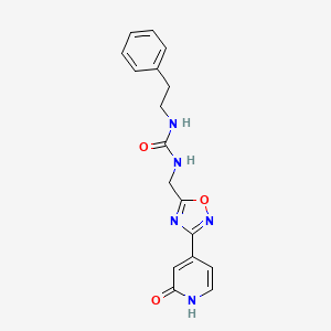 molecular formula C17H17N5O3 B2856477 1-((3-(2-Oxo-1,2-dihydropyridin-4-yl)-1,2,4-oxadiazol-5-yl)methyl)-3-phenethylurea CAS No. 1904203-21-9