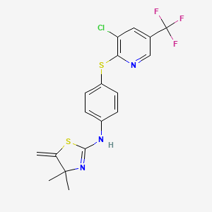 N-[4-[3-chloro-5-(trifluoromethyl)pyridin-2-yl]sulfanylphenyl]-4,4-dimethyl-5-methylidene-1,3-thiazol-2-amine