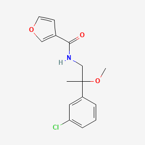 molecular formula C15H16ClNO3 B2856493 N-(2-(3-chlorophenyl)-2-methoxypropyl)furan-3-carboxamide CAS No. 1798511-99-5
