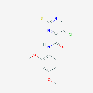 molecular formula C14H14ClN3O3S B2856498 5-chloro-N-(2,4-dimethoxyphenyl)-2-(methylsulfanyl)pyrimidine-4-carboxamide CAS No. 879958-55-1