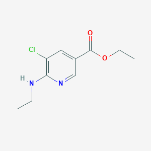 molecular formula C10H13ClN2O2 B2856499 Ethyl 5-chloro-6-(ethylamino)pyridine-3-carboxylate CAS No. 2248301-66-6