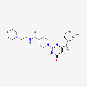 molecular formula C25H31N5O3S B2856500 1-[7-(3-methylphenyl)-4-oxo-3,4-dihydrothieno[3,2-d]pyrimidin-2-yl]-N-(2-morpholin-4-ylethyl)piperidine-4-carboxamide CAS No. 1242907-10-3