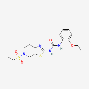 molecular formula C17H22N4O4S2 B2856502 1-(2-Ethoxyphenyl)-3-(5-(ethylsulfonyl)-4,5,6,7-tetrahydrothiazolo[5,4-c]pyridin-2-yl)urea CAS No. 1428365-89-2
