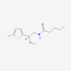 molecular formula C13H21NO2S B2856503 N-(2-甲氧基-2-(5-甲硫代吩-2-基)乙基)戊酰胺 CAS No. 1797337-11-1