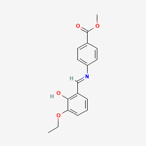 molecular formula C17H17NO4 B2856505 4-[{[(1E)-(3-乙氧基-2-羟基苯基)亚甲基]氨基}甲基]苯甲酸甲酯 CAS No. 387843-41-6