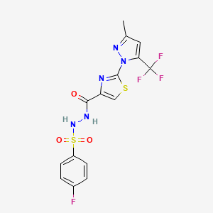 4-fluoro-N'-({2-[3-methyl-5-(trifluoromethyl)-1H-pyrazol-1-yl]-1,3-thiazol-4-yl}carbonyl)benzenesulfonohydrazide