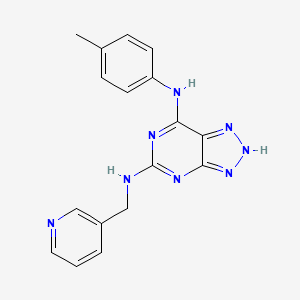 molecular formula C17H16N8 B2856513 N5-(吡啶-3-基甲基)-N7-(对甲苯基)-3H-[1,2,3]三唑并[4,5-d]嘧啶-5,7-二胺 CAS No. 1286706-98-6