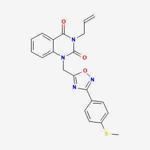 molecular formula C21H18N4O3S B2856518 3-allyl-1-((3-(4-(methylthio)phenyl)-1,2,4-oxadiazol-5-yl)methyl)quinazoline-2,4(1H,3H)-dione CAS No. 1207033-60-0