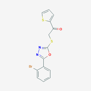 molecular formula C14H9BrN2O2S2 B285652 2-{[5-(2-Bromophenyl)-1,3,4-oxadiazol-2-yl]sulfanyl}-1-(2-thienyl)ethanone 