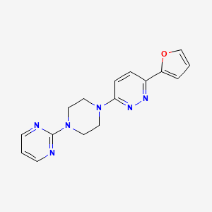molecular formula C16H16N6O B2856520 3-(Furan-2-yl)-6-(4-pyrimidin-2-ylpiperazin-1-yl)pyridazine CAS No. 2380183-26-4