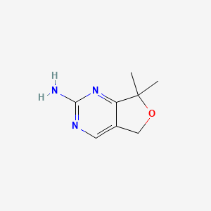 molecular formula C8H11N3O B2856525 7,7-二甲基-5H,7H-呋喃[3,4-d]嘧啶-2-胺 CAS No. 1881756-56-4