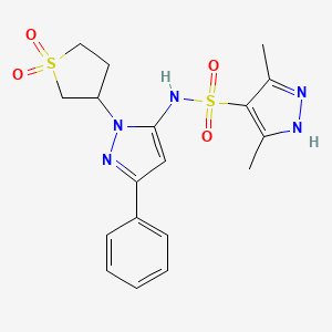 N-(1-(1,1-dioxidotetrahydrothiophen-3-yl)-3-phenyl-1H-pyrazol-5-yl)-3,5-dimethyl-1H-pyrazole-4-sulfonamide
