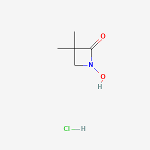 molecular formula C5H10ClNO2 B2856532 1-Hydroxy-3,3-dimethylazetidin-2-one;hydrochloride CAS No. 2460749-20-4