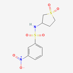 molecular formula C10H12N2O6S2 B2856539 N-(1,1-dioxidotetrahydrothiophen-3-yl)-3-nitrobenzenesulfonamide CAS No. 874652-01-4