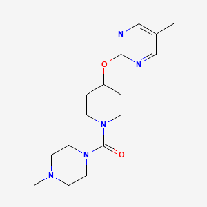 molecular formula C16H25N5O2 B2856547 (4-Methylpiperazin-1-yl)-[4-(5-methylpyrimidin-2-yl)oxypiperidin-1-yl]methanone CAS No. 2379986-42-0