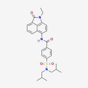 molecular formula C28H33N3O4S B2856549 4-(N,N-diisobutylsulfamoyl)-N-(1-ethyl-2-oxo-1,2-dihydrobenzo[cd]indol-6-yl)benzamide CAS No. 391867-67-7