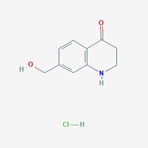 molecular formula C10H12ClNO2 B2856550 7-(Hydroxymethyl)-1,2,3,4-tetrahydroquinolin-4-one hydrochloride CAS No. 2173999-81-8