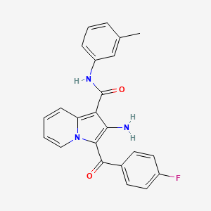molecular formula C23H18FN3O2 B2856552 2-amino-3-(4-fluorobenzoyl)-N-(3-methylphenyl)indolizine-1-carboxamide CAS No. 898433-67-5