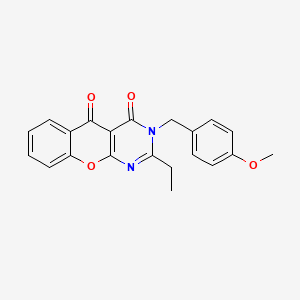 molecular formula C21H18N2O4 B2856553 2-Ethyl-3-[(4-methoxyphenyl)methyl][1]benzopyrano[2,3-d]pyrimidine-4,5-dione CAS No. 900257-96-7