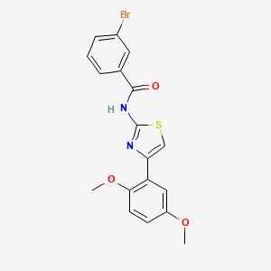 molecular formula C18H15BrN2O3S B2856554 3-bromo-N-[4-(2,5-dimethoxyphenyl)-1,3-thiazol-2-yl]benzamide CAS No. 681229-69-6