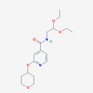 molecular formula C17H26N2O5 B2856556 N-(2,2-diethoxyethyl)-2-(oxan-4-yloxy)pyridine-4-carboxamide CAS No. 2034240-09-8