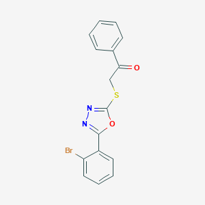 molecular formula C16H11BrN2O2S B285656 2-{[5-(2-Bromophenyl)-1,3,4-oxadiazol-2-yl]sulfanyl}-1-phenylethanone 