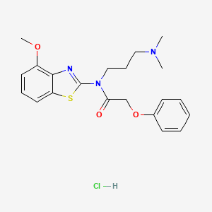 molecular formula C21H26ClN3O3S B2856561 N-(3-(dimethylamino)propyl)-N-(4-methoxybenzo[d]thiazol-2-yl)-2-phenoxyacetamide hydrochloride CAS No. 1215636-11-5