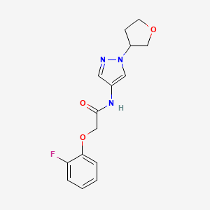 molecular formula C15H16FN3O3 B2856562 2-(2-fluorophenoxy)-N-(1-(tetrahydrofuran-3-yl)-1H-pyrazol-4-yl)acetamide CAS No. 1797086-31-7