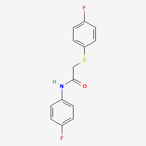 molecular formula C14H11F2NOS B2856564 N-(4-氟苯基)-2-[(4-氟苯基)硫代]乙酰胺 CAS No. 329080-01-5