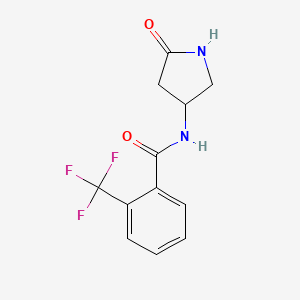 molecular formula C12H11F3N2O2 B2856566 N-(5-oxopyrrolidin-3-yl)-2-(trifluoromethyl)benzamide CAS No. 1351621-01-6