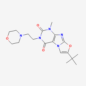 molecular formula C18H25N5O4 B2856569 7-(叔丁基)-1-甲基-3-(2-吗啉乙基)恶唑并[2,3-f]嘌呤-2,4(1H,3H)-二酮 CAS No. 941921-03-5