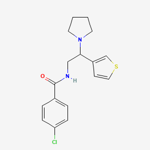 4-chloro-N-(2-(pyrrolidin-1-yl)-2-(thiophen-3-yl)ethyl)benzamide