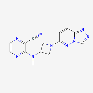 molecular formula C14H13N9 B2856576 3-[Methyl(1-{[1,2,4]triazolo[4,3-b]pyridazin-6-yl}azetidin-3-yl)amino]pyrazine-2-carbonitrile CAS No. 2200648-38-8