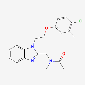 molecular formula C20H22ClN3O2 B2856581 N-[[1-[2-(4-chloro-3-methylphenoxy)ethyl]benzimidazol-2-yl]methyl]-N-methylacetamide CAS No. 873093-80-2
