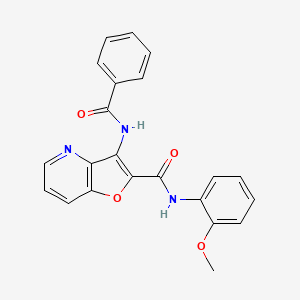 molecular formula C22H17N3O4 B2856592 3-benzamido-N-(2-methoxyphenyl)furo[3,2-b]pyridine-2-carboxamide CAS No. 946224-21-1