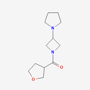 molecular formula C12H20N2O2 B2856595 (3-(Pyrrolidin-1-yl)azetidin-1-yl)(tetrahydrofuran-3-yl)methanone CAS No. 2320225-88-3