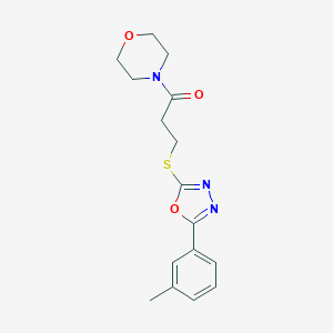molecular formula C16H19N3O3S B285660 4-(3-{[5-(3-Methylphenyl)-1,3,4-oxadiazol-2-yl]sulfanyl}propanoyl)morpholine 